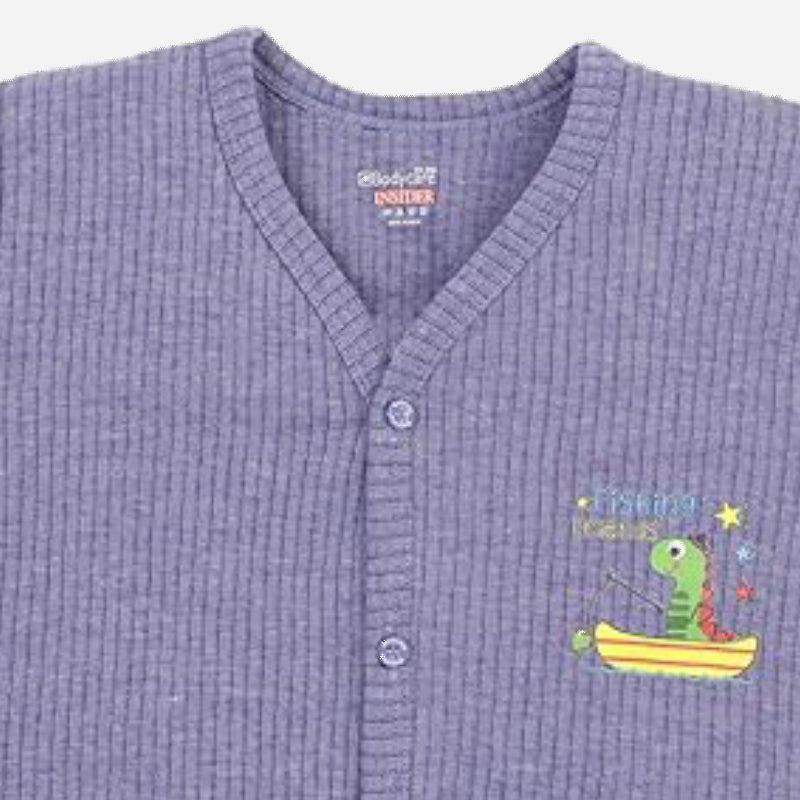 Quilt Bodycare Antibacterial Thermal Unisex Kid Top Front Open Full Sleeves Solid