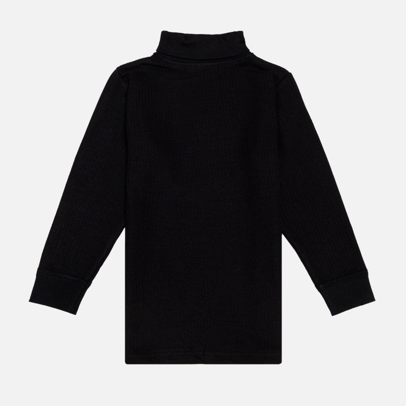Bodycare Thermal Unisex Top High Neck Full Sleeves Solid Black
