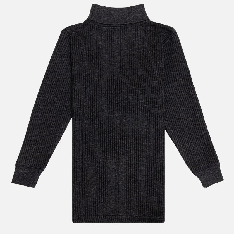 Bodycare Thermal Unisex Sets High Neck Full Sleeves Solid Charcoal Melange