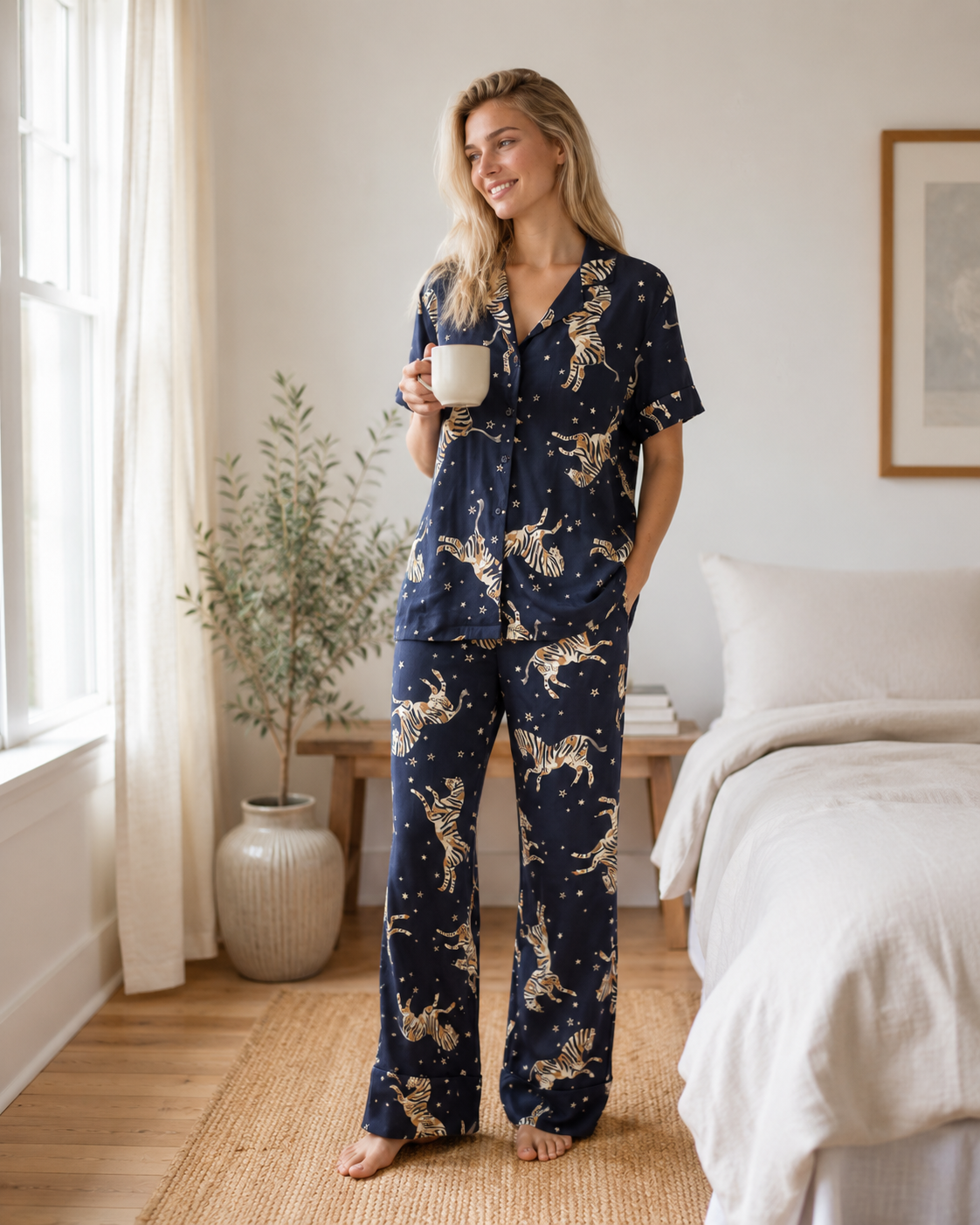 Women Printed Soft Cloud Night Suit Set with Soft Top and Pyjama for Sleepwear and Lounge Wear Comfort