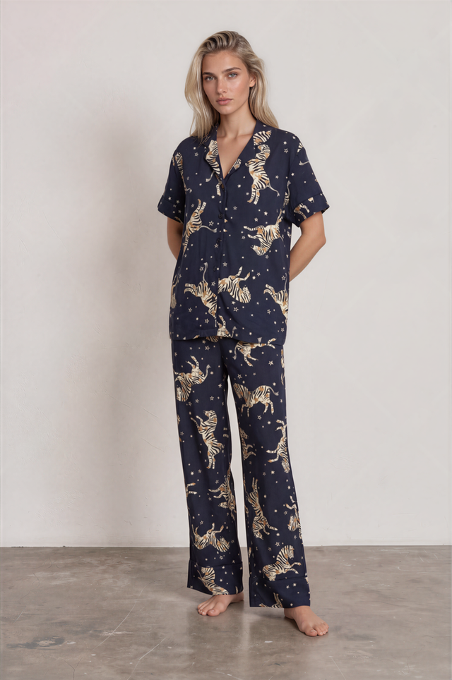 Women Printed Soft Cloud Night Suit Set with Soft Top and Pyjama for Sleepwear and Lounge Wear Comfort