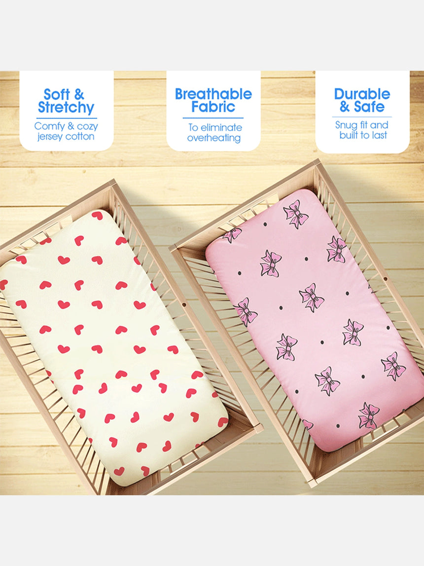 All Over Print Fitted Cot Sheet Pack of 2 - Bodycare