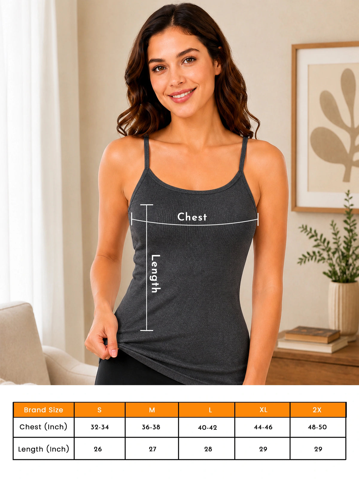 Women 100% Cotton Camisole Style Thermal Top with High Warmth Comfort and Winter Innerwear Essential