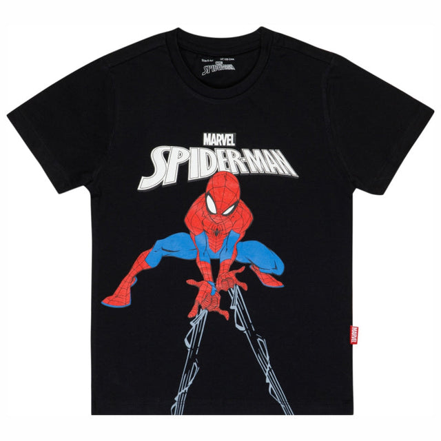 Boys Spiderman Printed Round Neck Half Sleeve T-Shirt for Casual Wear, Easy Movement and Everyday Dressing - Pack of 1