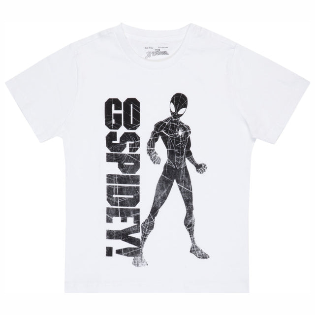 Boys Spiderman Printed Round Neck Half Sleeve T-Shirt for Casual Wear, Easy Movement and Everyday Dressing - Pack of 1