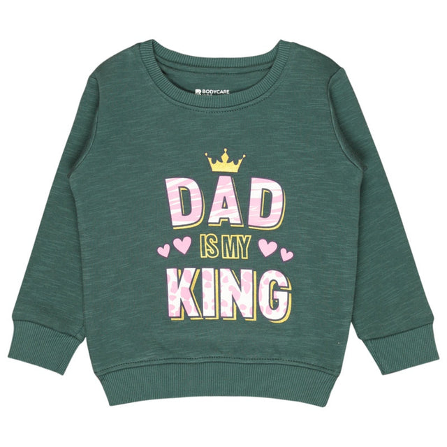 Baby Girls Round Neck Full Sleeve Sweatshirt for Everyday Casual Wear, Easy Winter Styling and Comfortable Movement
