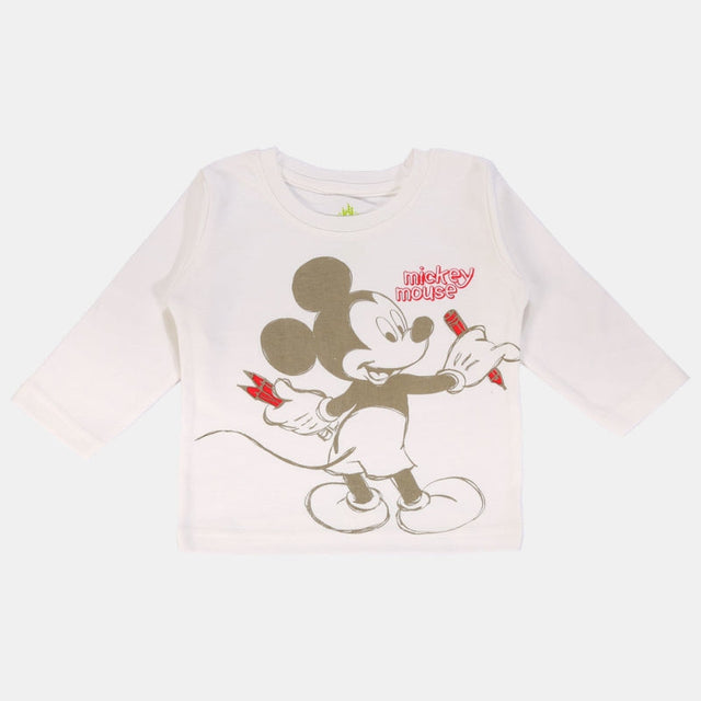 Baby Boys Mickey & Friends T-Shirt Round Neck Full Sleeves - Bodycare
