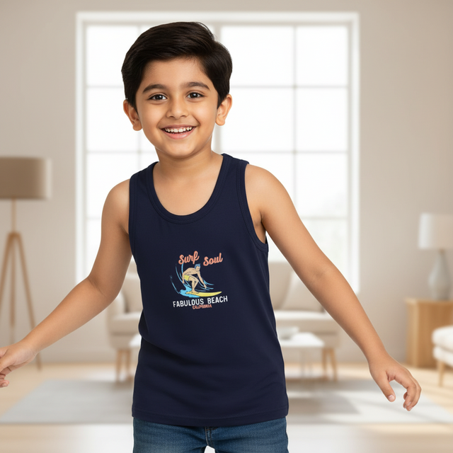 Boys Vest Round Neck Sleeveless Pack of 3 - Bodycare