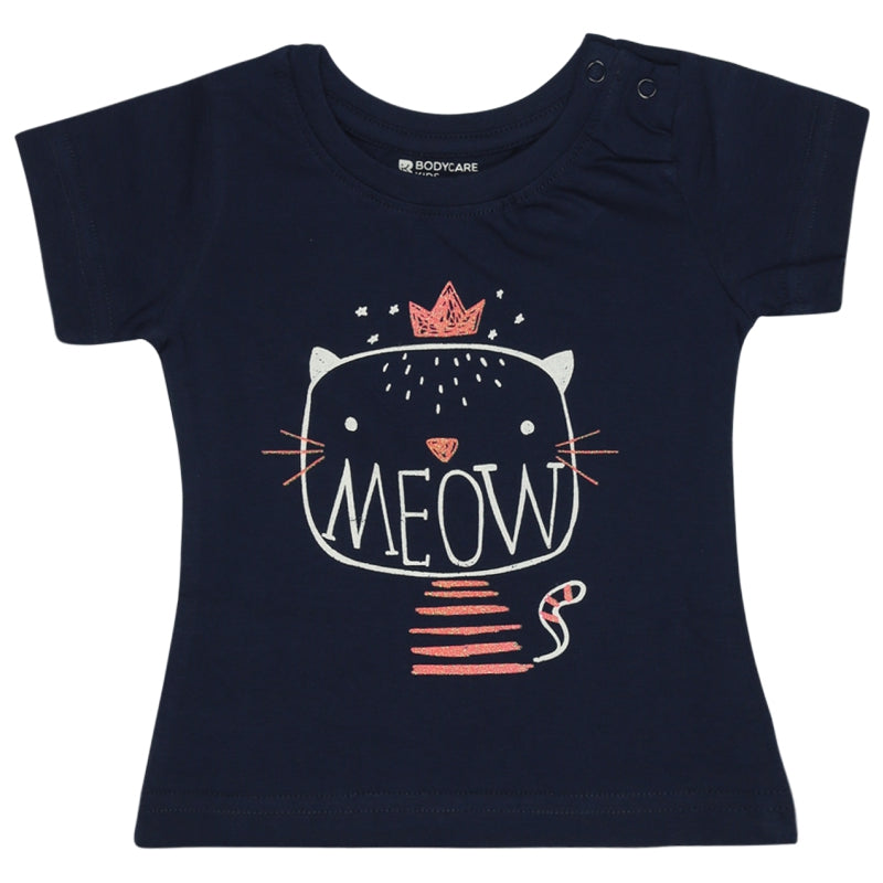 Bodycare Girls Cotton Round Neck Half Sleeves Tshirt Pack Of 2