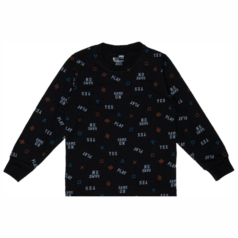Boys Printed Round Neck Full Sleeve T-Shirt for Comfortable Casual Wear, Easy Coverage and Regular Wardrobe Use - Pack of 1