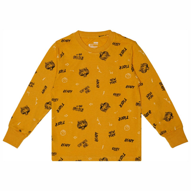 Boys Printed Round Neck Full Sleeve T-Shirt for Comfortable Casual Wear, Easy Coverage and Regular Wardrobe Use - Pack of 1