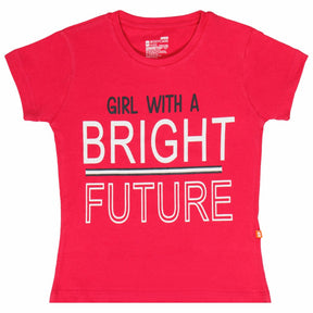 Girls Cotton T-Shirt Round Neck Half Sleeves Pack of 1 - Bodycare