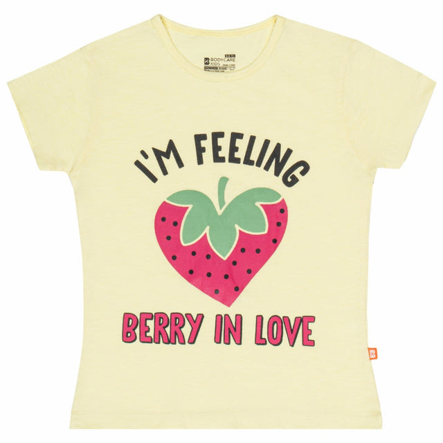 Girls Cotton T-Shirt Round Neck Half Sleeves Pack of 1 - Bodycare