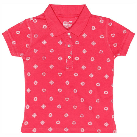 Bodycare Girls Polo Collar Half Sleeves Printed Tshirt