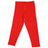 Bright red kids leggings with two front buttons, soft cotton, full length