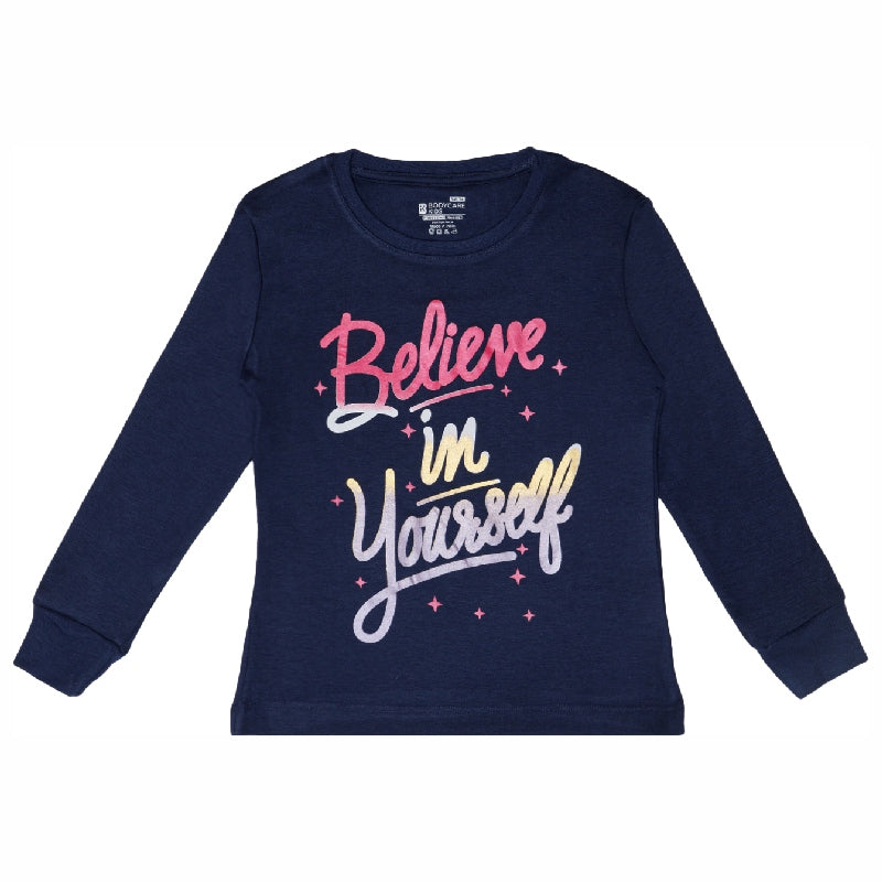 Bodycare Girls Round Neck Full Sleeves Solid Tshirt