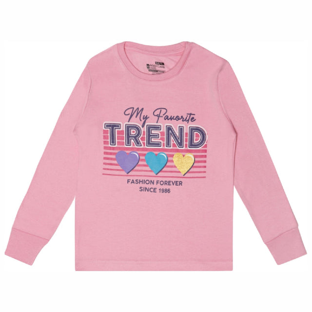 Girls Solid Round Neck Full Sleeve T-Shirt for Casual Wear, Comfortable Coverage and Everyday Wardrobe Use - Pack of 1
