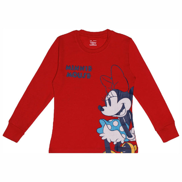 Girls Minnie & Friends Printed Round Neck Full Sleeve T-Shirt for Casual Wear and Everyday Comfortable Dressing - Pack of 1