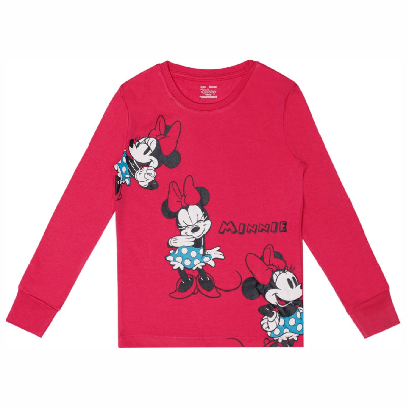 Girls Minnie & Friends Printed Round Neck Full Sleeve T-Shirt for Casual Wear and Everyday Comfortable Dressing - Pack of 1