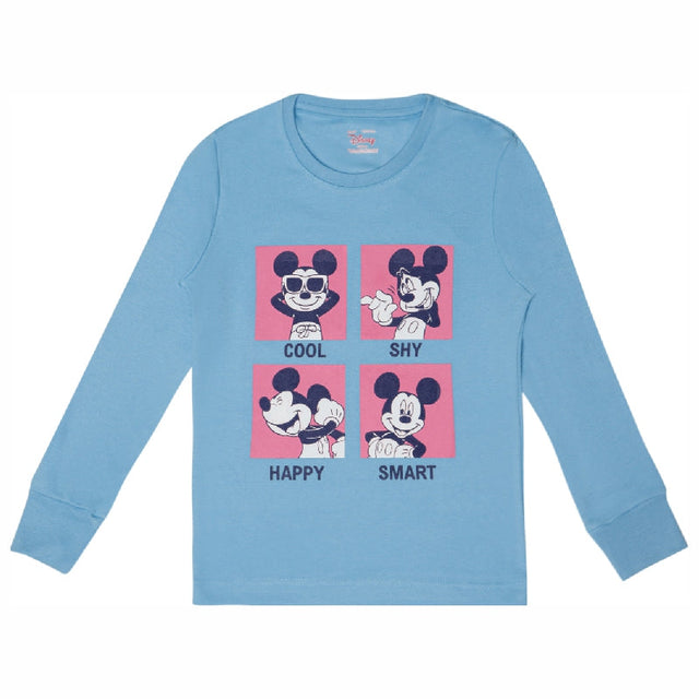 Girls Minnie & Friends Printed Round Neck Full Sleeve T-Shirt for Casual Wear and Everyday Comfortable Dressing - Pack of 1