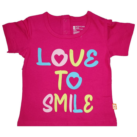 Baby Girls Cotton T-Shirt Round Neck Half Sleeves Pack of 1