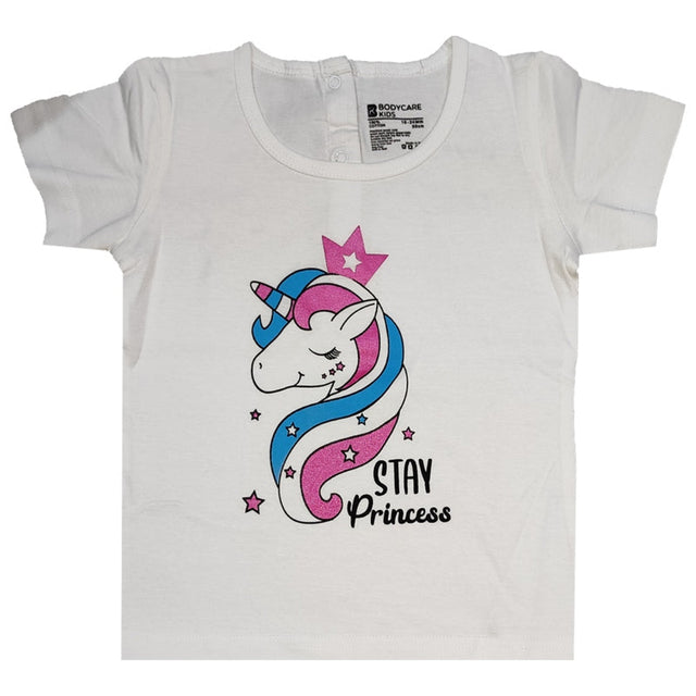 Baby Girls Cotton T-Shirt Round Neck Half Sleeves Pack of 1 - Bodycare