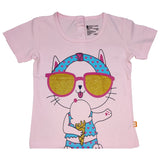 Baby Girls 100% Cotton Round Neck Half Sleeves T-Shirt with Soft Everyday Comfort and Casual Wear Styling