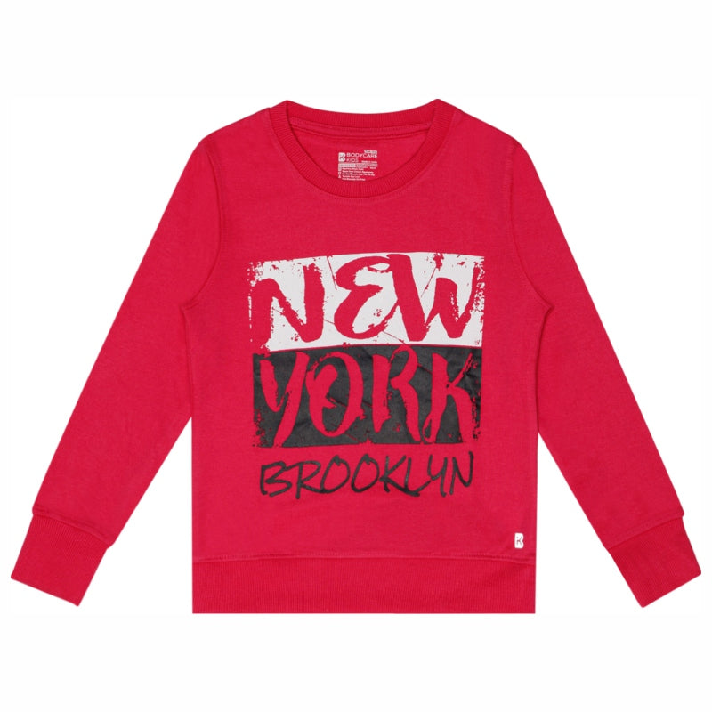 Girls Round Neck Full Sleeves Printed Sweatshirt with Comfortable Winter Casual Styling and Regular Use Appeal