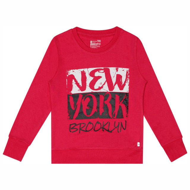 Girls Round Neck Full Sleeves Printed Sweatshirt with Comfortable Winter Casual Styling and Regular Use Appeal
