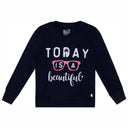 Girls Round Neck Full Sleeves Printed Sweatshirt with Comfortable Winter Casual Styling and Regular Use Appeal