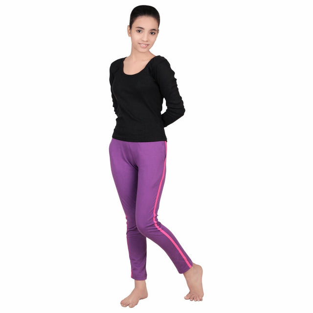 Girls Cotton Track Pant Side Pockets Pack of 1 - Bodycare