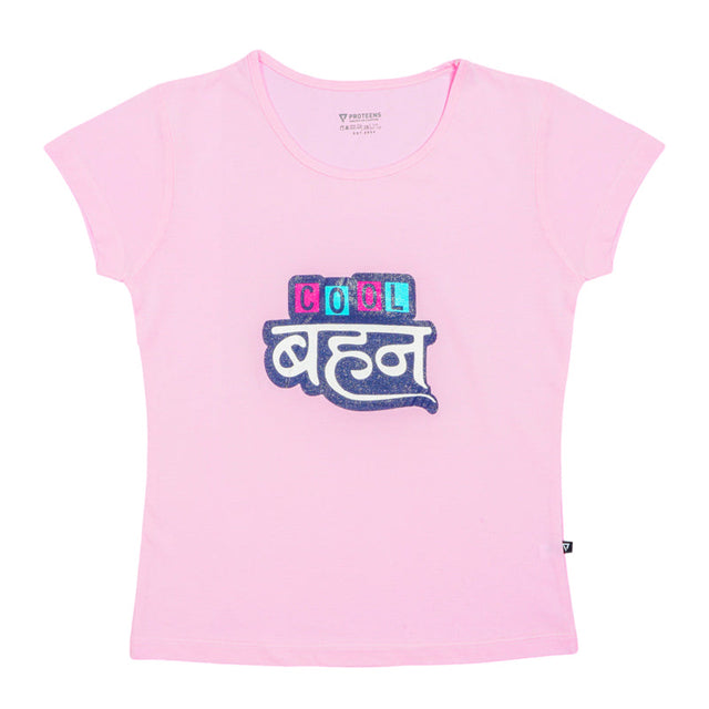 Girls 100% Cotton Round Neck Half Sleeves T-Shirt for Casual Outfits, Easy Movement and Everyday Comfort