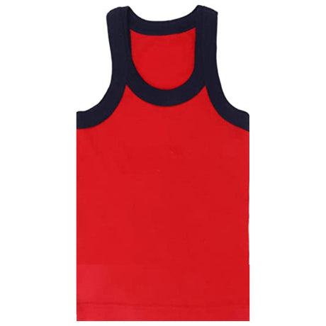 Boys Cotton Rib Vest Round Neck Sleeveless Pack of 4