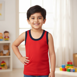 DYCA Boys Cotton Solid Vest Round Neck Sleeveless Pack Of 4