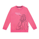 Girls Full Sleeves Princess Printed Sweatshirt with Round Neck for Everyday Casual Wear and Easy Comfort