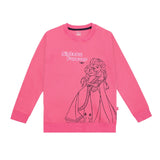 Girls Full Sleeves Princess Printed Sweatshirt with Round Neck for Everyday Casual Wear and Easy Comfort