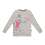 Girls Princess Printed Round Neck Sweatshirt with Full Sleeves for Casual Outfits and Everyday Comfort