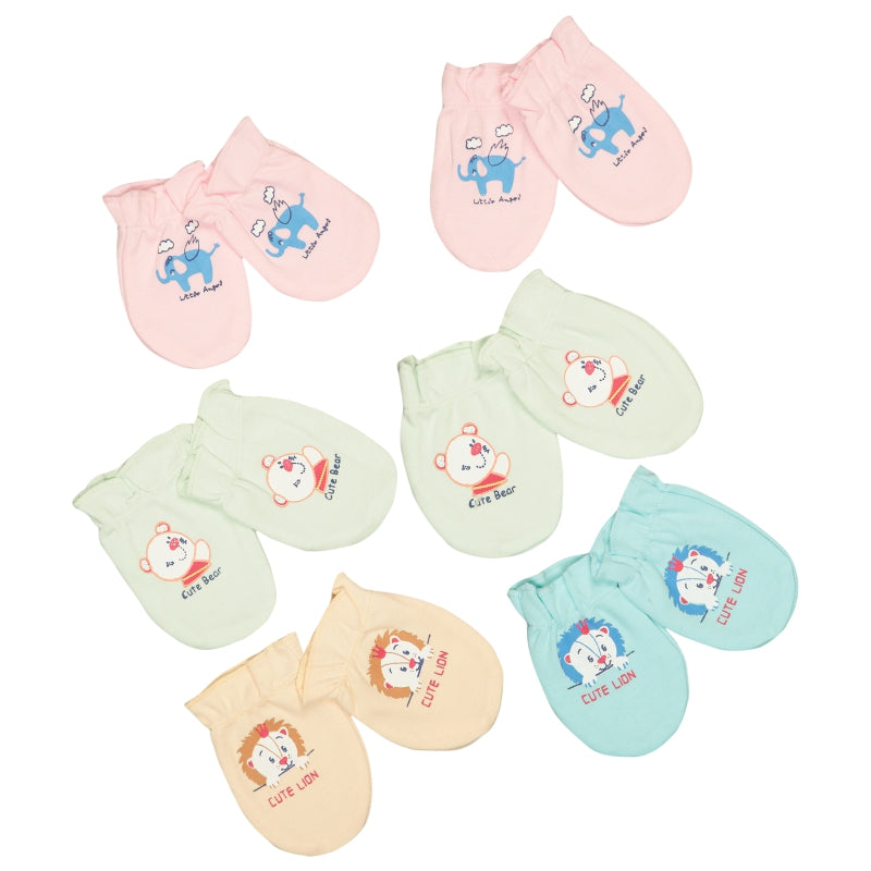Bodycare Unisex Printed Mittens Pack Of 6
