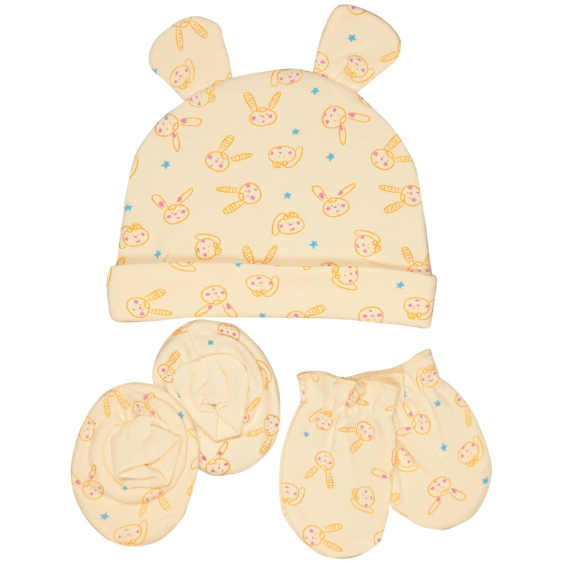 Bodycare Unisex Cap, Mitten & Bootie Set Pack Of 3