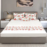 King Size Cotton Bedsheet Modern Floral White - Bodycare