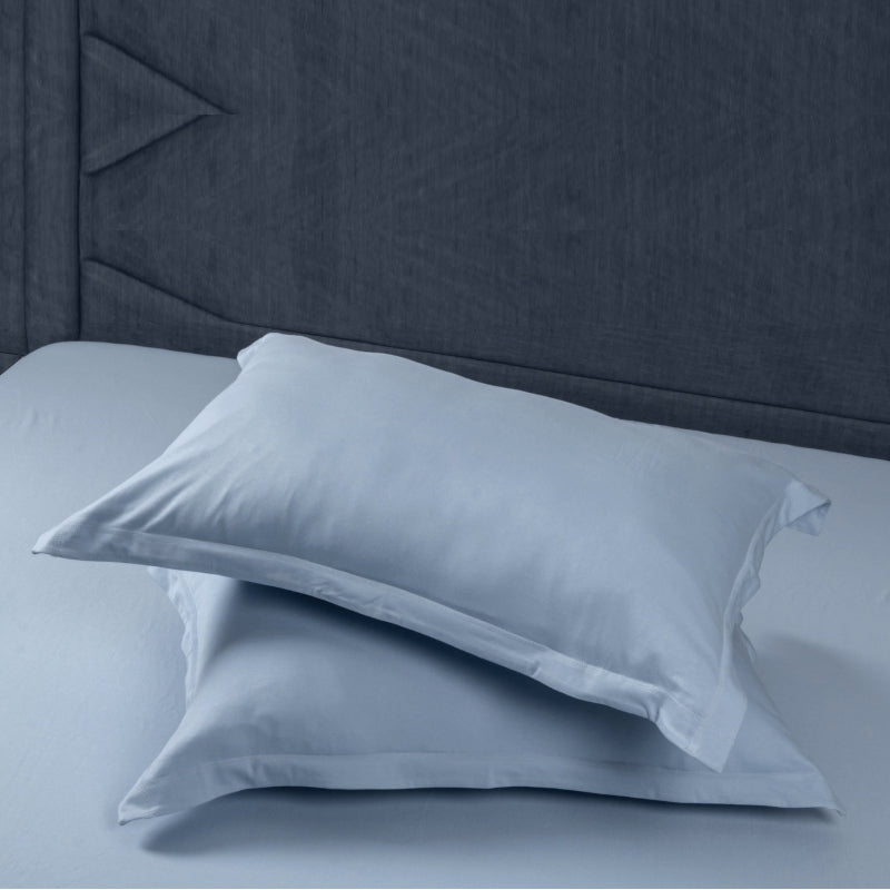 Single Cotton Fitted Bedsheet Solid Arabic Blue - Bodycare