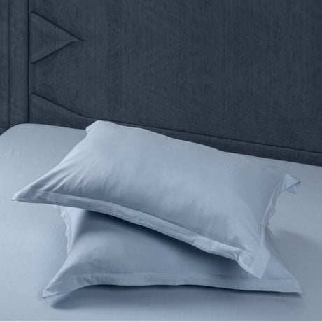 Single Cotton Fitted Bedsheet Solid Arabic Blue