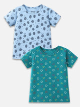 Girls 100% Cotton T-Shirt Round Neck Half Sleeves Pack of 2