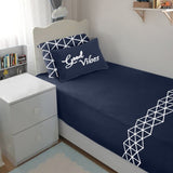 Bodycomfy 100% Cotton Hosiery Single bed Fitted Bedsheet – Geometric Print