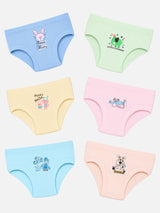 Baby Girls Solid Panty with Inner Elastic Waistband for Comfortable Everyday Innerwear Essentials - Pack of 6