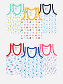 Baby Boys Round Neck Vest with Sleeveless Design for Comfortable Innerwear Use and Everyday Essentials - Pack of 6