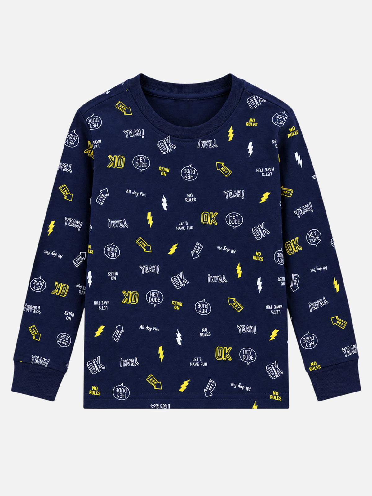 Boys Printed Round Neck Full Sleeve T-Shirt for Casual Wear, Comfortable Coverage and Everyday Wardrobe Use - Pack of 1