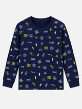 Boys Printed Round Neck Full Sleeve T-Shirt for Casual Wear, Comfortable Coverage and Everyday Wardrobe Use - Pack of 1