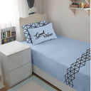 Bodycomfy 100% Cotton Hosiery Single bed Fitted Bedsheet – Geometric Print
