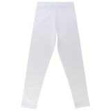 White full-length kids leggings with elastic waistband, displayed on white background